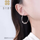 Luo Hua Ciao Chun pt950 platinum earrings large hoop platinum earrings women's new transfer bead earrings large laser transfer bead earrings pair