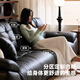 DDC Italian minimalist leather sofa head layer cowhide sofa straight row 3.0M 9224y-06