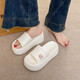 
Sandals for women in summer wear 2025 new thick-soled beach sandals Internet celebrity women casual lazy fashion flip flops black 37-38