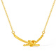 Saturday Blessing Yellow 18K Gold Necklace Women's Gold Smile Bow Link Birthday Gift C0616241 40+5cm