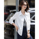 Demana Commuting Comfort Zone Autumn minimalist style lapel shirt design stitching vertical cut flesh-covering shirt women's tops