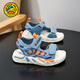 G.DuckKids Petite sandales de garçon de canard jaune été 2025 Nouveau style Small and Medium Boys Fashionable Casual Summer Child's Beach Chaussures 6228 Black and Green 28 _inner Longueur 17,8 cm