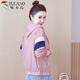 
Woodpecker 2025 summer new fashion hooded short sun protection clothes for women splicing contrasting colors and versatile thin coat for women casual pink thin S recommended 80-90Jin [Jin equals 0.5 kg]