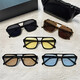 
2694 cross-border square frame double beam Korean version retro large frame pilot glasses ocean sheet multi-color sunglasses wholesale real white gray sheet