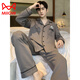 
Catman (MiiOW) Men's Pajamas Spring and Autumn 2025 New Long Sleeve Pure Cotton Large Size Teenager Autumn Home Clothing Set 12202 XL [suitable for 135-155Jin [Jin equals 0.5 kg]]
