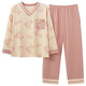 El pijama de frijoles rojos para mujeres en primavera y otoño, algodón puro de algodón puro, pantalones de manga larga de manga larga, se puede usar en el exterior, ropa de hogar grande, otoño e invierno de gran tamaño, azul real gxt9922 color m (recomendado 75-95Jin [Jin equivale a 0.5 kg])