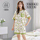 Urban Beauty Summer Summer à manches courtes à manches courtes pour femmes avec poitrine de poitrine intégrée Suit à la maison Spring and Automne Large taille Thin Summer GXT1047 M Code recommandé 75-95jin [Jin est égal à 0,5 kg]