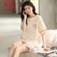 浪莎（LangSha）睡衣女款夏季纯棉短袖短裤可外穿2025年新款全棉家居服套装 9855 品牌纯棉 M 建议80-100斤穿