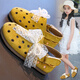 Linbuxan Princess Sandals Girls 2025 Été Nouveau style Bow Birken's Birken Fashion Hollow Hollow Shoes Girl Khaki [Picture principale] 25