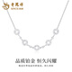Lao Fengxiang PT950 Platinum Crushed Ice Five Emperors' Money Necklace Women's Coin Necklace Valentine's Day Birthday Gift for Girlfriend and Wife Platinum Five Emperors' Money Necklace About 4.4g + Brand Gift Box