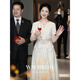 LISM International First-line Brand High-end Wedding Dress 2025 New Young Mother-in-law Wedding Banquet Dress Fake Two-Piece Dress Can Champagne Color 2XL