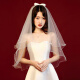 嘉宴新款韩式小头纱领证拍照头纱新娘结婚配饰影楼写真头纱多层蓬蓬款 25款缎面排珠小头纱 60cm-80cm