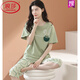 LangSha 2025 new pajamas for women in summer pure cotton short-sleeved cropped pants casual home clothing summer thin suit YN1278 YN6278 M Recommended 80-100