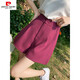 Pierre Cardin Summer Thin Casual Anzug Shorts Damen 2025 Neue hochverzögerte Schlampe A-Line Chiffon Wide-Big Hosen Black 7170 S