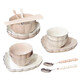 Songjia Underglaze colored bol maison Nouveau bols d'assiette en céramique bols et baguettes combinaison ménage de créneaux de ménage bols de vaisselle et assiette à l'or 4 à 6 personnes Boîte cadeau alimentaire 1355