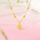 Saturday blessing yellow 18K gold love four-leaf clover necklace girl birthday gift C0616327 40+5cm
