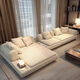 Beiyipin Italienisch minimalist 2024 New Mailand Super Moon Stoff Sofa Villa Große Flachebene Direkte runde Ecke Kombination K1355*175 Kombination