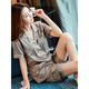 
Catman (MiiOW) high-end pajamas for women in summer ice silk shorts, sexy spring and autumn thin imitation silk cardigan two-piece set 3899 light gray M (85-100Jin [Jin equals 0.5 kg])