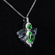 Louis Garni 1.24 carat tsavorite gemstone pendant 18K gold diamond crystal black onyx colored gemstone necklace jewelry customization