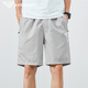 
FALAMONE Armani 2025 summer casual shorts men's youth Korean version pure cotton loose thin sports five-point pants trend D9224 dark blue 3XL