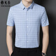 CEO Yageol Mulberry Silk Short Sleeve Shirt Herren Sommerdünngeschäft und lässig High-End-Anti-Falten-freie-freie-freie Herren-Hemd 9901-Langer [Langschleifen] XL 180 [vorgeschlagen 140-160jin [Jin gleich 0,5 kg]]