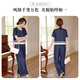 
La Chapelle 2025 new summer fashion denim wide-leg pants suit for women summer short-sleeved casual fashionable two-piece set for women blue L (recommended 105~115Jin [Jin equals 0.5 kg])