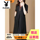 
Playboy brand high-end acetate dress mulberry silk women's summer new style Hangzhou summer wedding dress black [counter style/high-end] XL