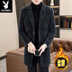 Playboy (PLAYBOY) mid-length woolen coat men's autumn and winter cotton thickened suit collar woolen windbreaker high-end gold mink velvet coat 730 black sense/counter quality 3XL 145-160Jin Jin is equal to 0.5 kg can be worn