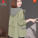 Pierre Cardin Jacket Women's Spring and Autumn Mom 2025 New Casual Large Size Top Fat mm Feeling Short Women's Windbreaker Army Green XL Recommendation 115-130Jin Jin equals 0.5 kg