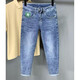Benny Road Baleno Autumn mince jeans neuf points de neuf points marque tendance des pieds minces printemps et pantalon décontracté d'automne