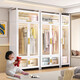 
Simple wardrobe bedroom home rental house assembled metal all-steel frame new style wardrobe small storage cabinet PC double door wardrobe 800*500*1585