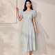 Roeyshouse Royshouse Temperament Kleid für Frauen 2025 Sommer Plaid Taille Großer Schwung mittelgroßen Rock 12182 Plaid M.