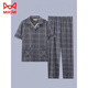 Catman (Miiow) 2025 Neue Pyjamas kurzärmeligte Baumwollanzug Sommer-Herrenhosen Teenager können außerhalb G3881 Blue-Short-Ärmelhosen 2xl zu Hause tragen [vorgeschlagen 140-160jin [Jin gleich 0,5 kg]]