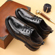 New Men's Business Casual Leather Shoes Comfortable Soft Sole Breathable Thick Sole Formal Men's Shoes (Item No. 2326) Black 41