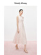 
Mandy Zhang Tulip Haute Couture Series Pink acetic acid dress for women with one-length high-end dress for women Elegant Pink Gift cloth belt M