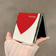 Preferably, Huawei P50pocket mobile phone case Pocket2 folding screen protective case electroplated white bottom red heart electroplated silver edge zebra striped heart 9766 Huawei P50PocketS