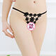 Sexy double-strap panties with holes, lace and transparent briefs for women, low-waist mesh hollow girl QQ thong panties, sexy double-straps with holes, lace transparent briefs