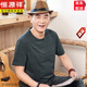 Hengyuanxiang dad summer short-sleeved T-shirt for men in his 50s Father's Day clothes round neck middle-aged and elderly men's half-sleeved CJ9904 blue M 165