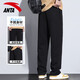 ANTA Sports Pants Men's Pants 2025 Autumn Style Knitted Breathable Loose Straight Sweatpants Casual Pants Men's Running Pants -1 Basic Black Zipper Pocket L (175) Suitable for 120-140Jin Jin equals 0.5 kg