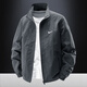 Men's winter velvet thickening 2025 new stand-up collar breathable jacket men's casual windproof fishing jacket dark gray 4XL 175-190Jin Jin equals 0.5 kg