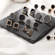 
MHFDO old Phoenix Gold Store Black Neutral Titanium Steel Roman Earrings Women's Temperament Korean Simple Refined Fresh Wind Ears 9207 Square Old Phoenix Xiang same style