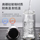 New double-layer insulated glass cup, high temperature resistant tea cup, portable tea and water separation universal mini drinking cup, black mini handle cup, 288ml 1 piece