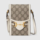 Gucci (Gucci) [618] Женская сумка GG Marmont Mini Leather Bag Bead Bag Bult Buck Baccarat 1955 Сумка для мобильного телефона Белый 625615 92TCG 9761