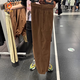 耐克（NIKE）裤子女裤2025春季新款运动裤摇粒绒保暖休闲裤防风收口宽松卫裤 HQ4877-259惊喜可可色 摇粒绒 L