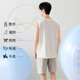 Katzenmann 100% reiner Baumwollpyjama Männer [können ärmellose Weste draußen tragen] Sommer Dünner cooler Teenager Home Clothing Set