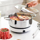 Lingfeng hot pot Yuanyang pot thickened 304 stainless steel pot three-layer steel cooking pot induction cooker gas stove universal gathering series for 4-7 people 5.5L 28cm