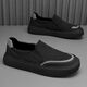 Sommer atmungsaktives Mesh Lazy Schuhe Herren laufen Sport lässig Schuhe mit atmungsaktivem Papa-Schuhen vielseitige Modetorte schwarz-868 Mesh Canvas Schuhe 42
