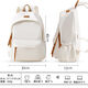 Huili Schoolbag para mujeres con mochila de gran capacidad para estudiantes universitarios de alto valor de secundaria y secundaria viajan a la computadora de computadora ligera mochila versátil Black + Sky-Summer Duck Colgante
