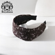 Royal sasa royal salsa wide-brimmed headband retro temperament floral fabric headband women's all-match outing press headband hair accessories