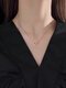 Junpo IDo18K gold diamond necklace rose gold letter pendant light luxury simple versatile clavicle chain Valentine's Day gift as shown in the picture